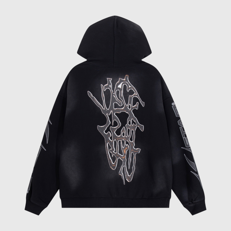 Hellstar Studios Path To Paradise black hoodie with unique back graphic for a premium urban streetwear look
