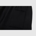 Close-up view of the black fabric side pocket detail on the Hellstar Studios Racer Sweatpants in premium cotton.