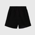 Hellstar Studios Records Star Shorts in black featuring a vintage wash and a comfortable relaxed streetwear fit.