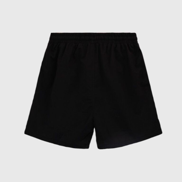 Hellstar Studios Records Star Shorts in black featuring a vintage wash and a comfortable relaxed streetwear fit.