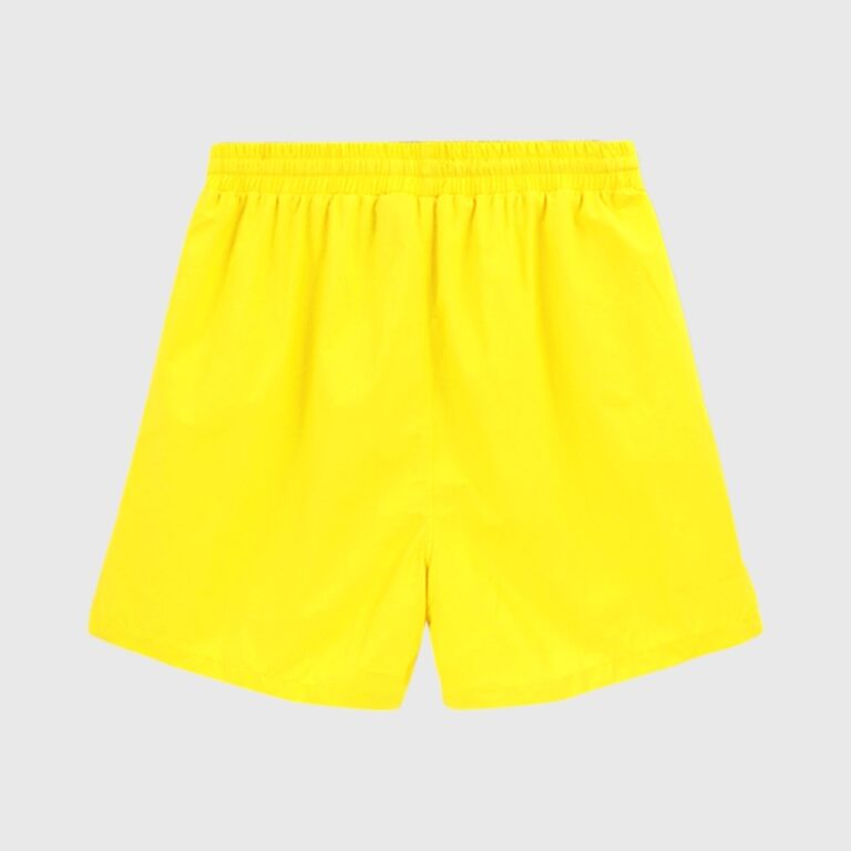 Hellstar Studios Records Star Shorts in yellow with a comfortable elastic drawstring waistband and relaxed fit design.