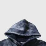 Detailed view of the Hellstar Studios washed grey tracksuit hoodie featuring a premium vintage aesthetic finish.