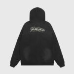 Back view of the black Hellstar The Path to Paradise hoodie featuring the signature graphic print on the reverse.