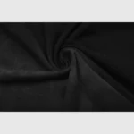 Close up view of the black cotton fabric texture from the premium unisex Hellstar Warm Up T-shirt in black.