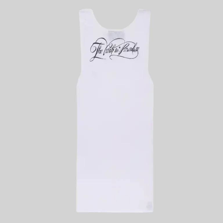 Hellstar White Path To Paradise graphic tank top made from premium breathable cotton for a classic streetwear style.