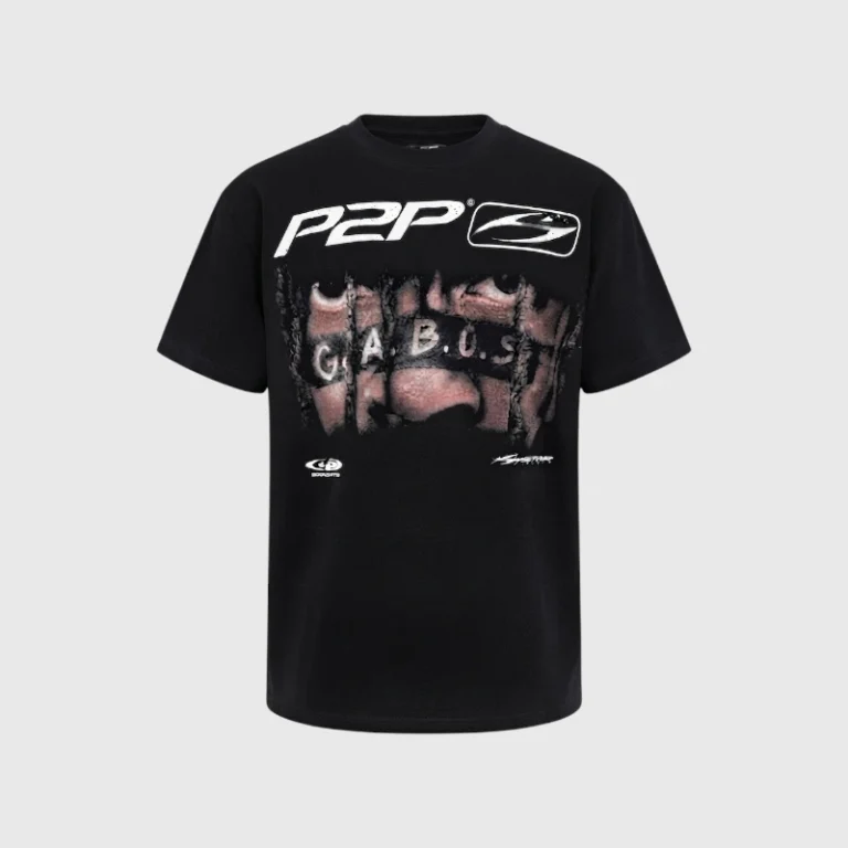 Black Hellstar X G.A.B.O.S Capsule T-shirt featuring premium cotton construction and high-impact graphic screen print.