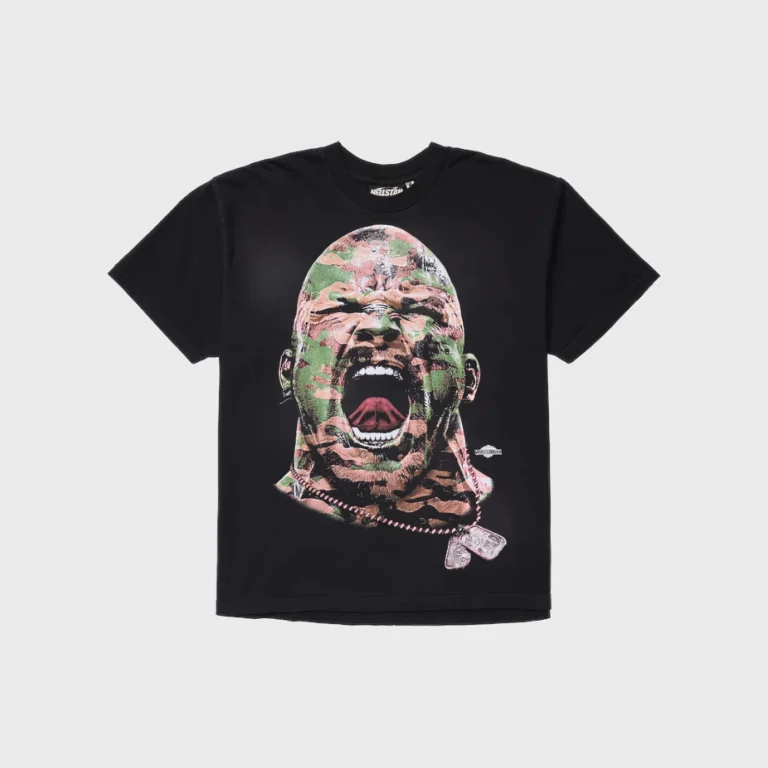 Hellstar x WWE Stone Cold Steve Austin 3:16 graphic t-shirt in vintage washed black with a screaming portrait print.