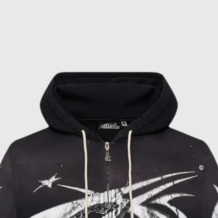Hellstar Spiderweb Sport Logo Zip-Up Hoodie - Image 4